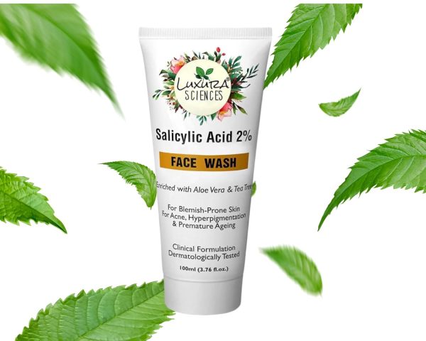 Luxura Sciences Salicylic Acid 2% Face Wash with Niacinamide, Aloe Vera & Tea Tree: 100ml - Image 6