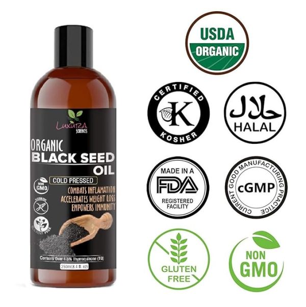 Luxura Sciences Black Seed Oil (Kalonji Oil) for Hair | Cold Pressed | 250ML | Nourishes, Strengthens & Enhances Shine | Lightweight & Suitable for All Hair Types - Image 3