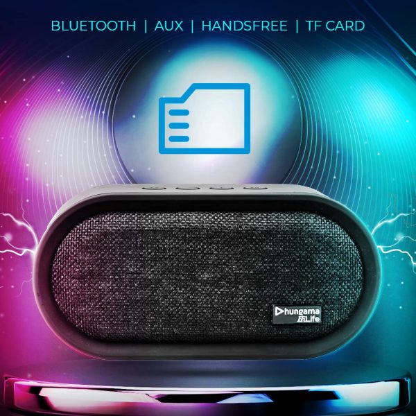 Hungama HiLife Groove 101 5Wx2 Bluetooth, Upto 20 Hours Non-Stop Playtime Micro USB Portable Speaker (Black) get 1 Year Subscription of Hungama Play & Hungama Music - Image 4