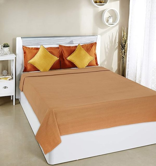 Solid Single Fleece Blanket-800GM (Beige) - Image 2