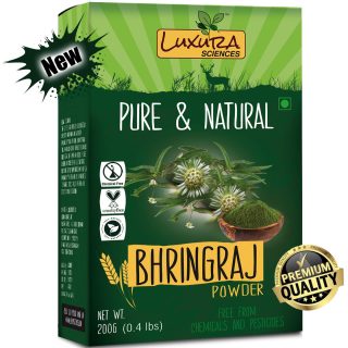 Luxura Sciences Natural Bhringraj Powder for Hair & Conditioning (200 Grams) | Nourishes & Strengthens Hair | Ideal for DIY Hair Masks & Treatments | Natural Care