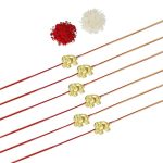ACCESSHER Traditional Gold Plated Elegant and Stylish Elephant Rakhi for Beloved Brother Pack of 6 with Roli Kumkum Packets and Happy Rakshabandhan Card