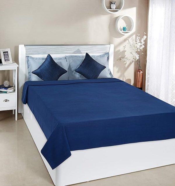SWARG HOMES Polar Fleece Blanket Double Bed Weight 600 Grams Blanket | All Season Ultra Soft & Light-Weight Travel Blanket |,Home AC Blanket 90x90 inch | Blue - Image 4