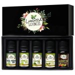 Luxura Sciences Organic Essential Oil Combo Pack of 5 Oils - ANTI DANDRUFF Essential oil kit 5x15ml (Tea Tree Oil, Thyme Oil, Amla Oil, CedarWood Oil, Vitamin E Oil)