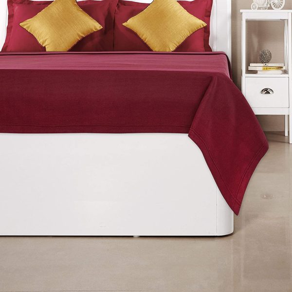 SWARG HOMES Polar Fleece Blanket Double Bed Weight 1300 Grams Blanket| All Season Ultra Soft & Light-Weight Travel Blanket | Home AC Blanket 90x90 inc Maroon - Image 2