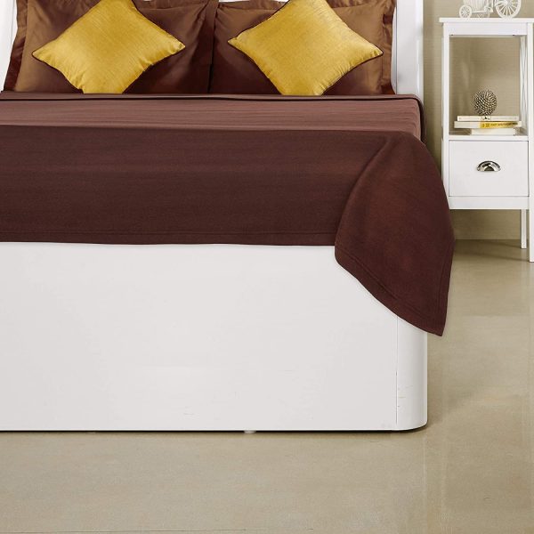 SWARG HOMES Polar Fleece Blanket Double Bed weightt 600 Grams Blanket| All Season Ultra Soft & Light-Weight Travel Blanket |,Home AC Blanket 90x90 inch, Brown - Image 3