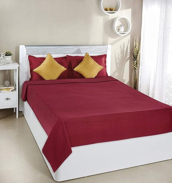 SWARG HOMES Polar Fleece Blanket Double Bed Weight 1300 Grams Blanket| All Season Ultra Soft & Light-Weight Travel Blanket | Home AC Blanket 90x90 inc Maroon - Image 2