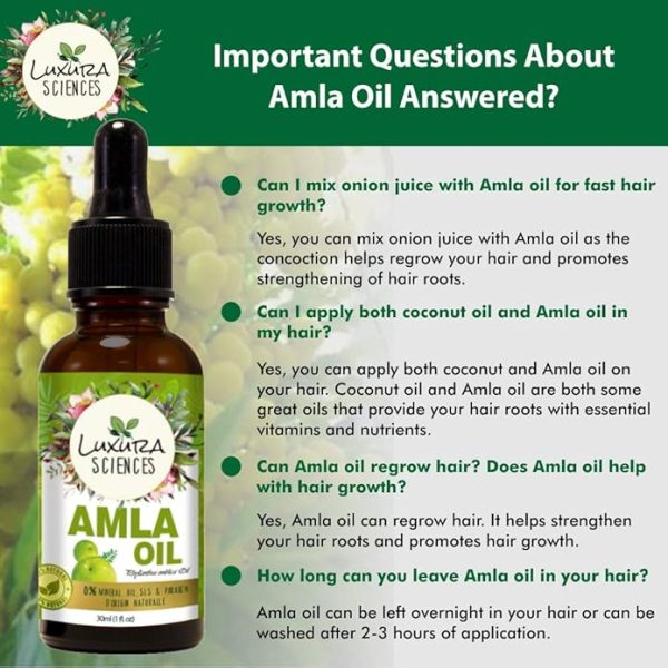 Luxura Sciences Organic Amla Oil - With Dropper 30ml - Image 4