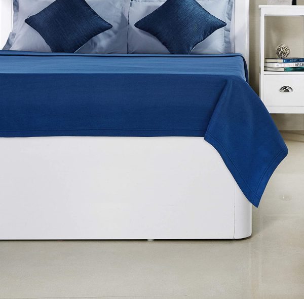 SWARG HOMES Polar Fleece Blanket Double Bed Weight 600 Grams Blanket | All Season Ultra Soft & Light-Weight Travel Blanket |,Home AC Blanket 90x90 inch | Blue - Image 6