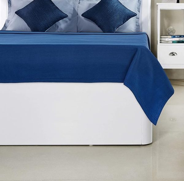 SWARG HOMES Polar Fleece Blanket Double Bed Weight 600 Grams Blanket | All Season Ultra Soft & Light-Weight Travel Blanket |,Home AC Blanket 90x90 inch | Blue - Image 2