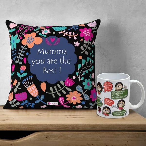 Mumma You are The Best Printed Cushion & Coffee Mug Gift - Image 2