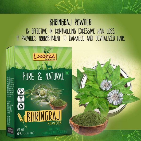 Luxura Sciences Natural Bhringraj Powder for Hair & Conditioning (200 Grams) | Nourishes & Strengthens Hair | Ideal for DIY Hair Masks & Treatments | Natural Care - Image 4