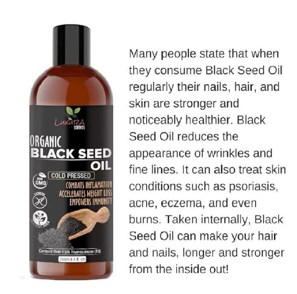 Luxura Sciences Black Seed Oil (Kalonji Oil) for Hair | Cold Pressed | 250ML | Nourishes, Strengthens & Enhances Shine | Lightweight & Suitable for All Hair Types - Image 5