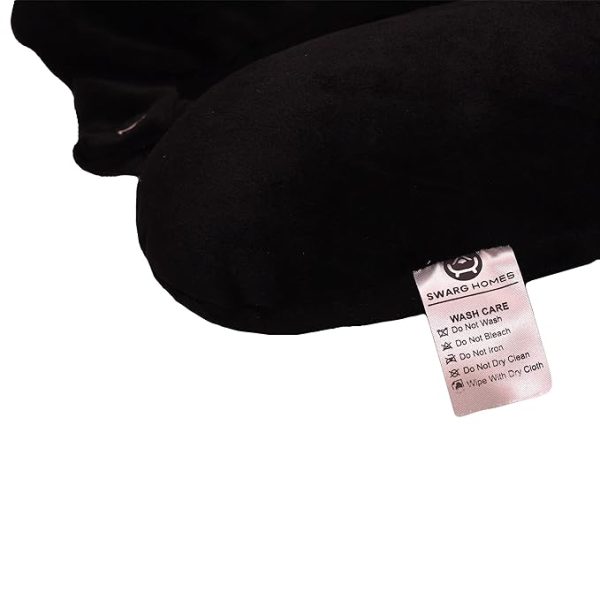 SWARG HOMES Super Comfy Premium Neck Pillow for Travel | Rest Cushion for Travel in Flight | Car | Train | Airplane | Relief Sleeping for Men and Women | Cervical Support | Comfort in Neck at Office and Home [Black] - Image 2