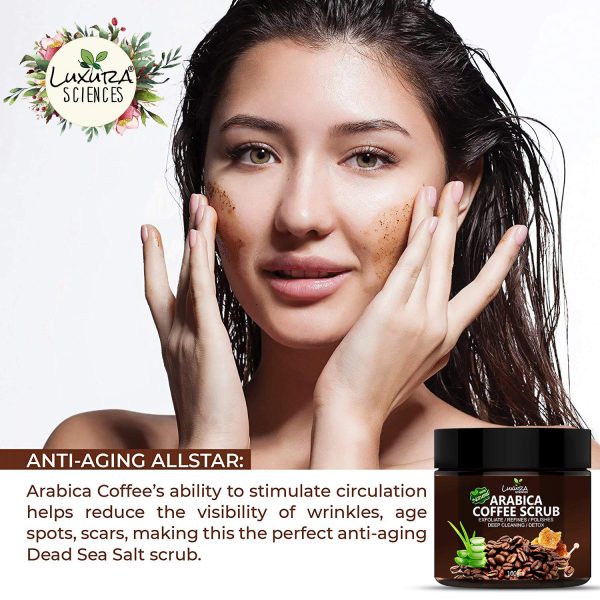 Luxura Sciences Natural Arabica Coffee Scrub For Face 100 Gram, Skin DETOX, EXFOLIATES POLISHES & REFINES | Face Perfection | Energize Your Skin | Face Scrub - Image 4