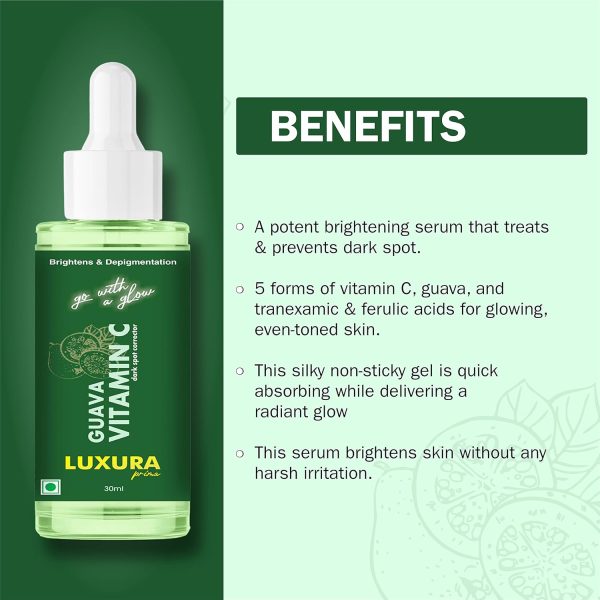 Luxura Prima Guava Vitamin C Serum 30ml For DePigmentation and Skin Glow - Image 8