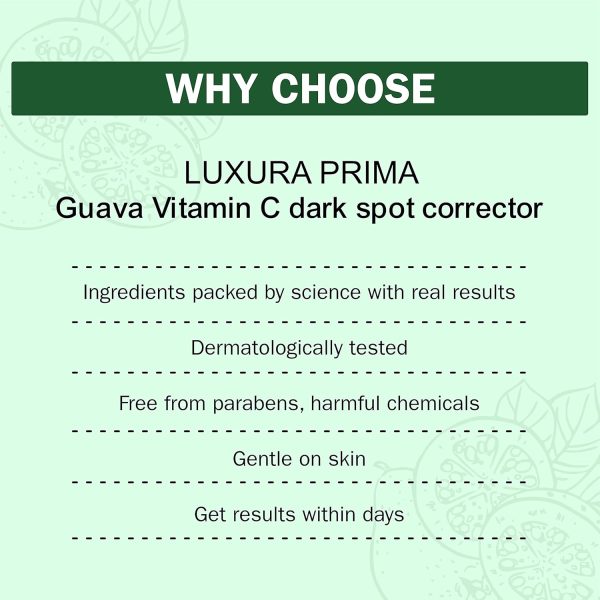 Luxura Prima Guava Vitamin C Serum 30ml For DePigmentation and Skin Glow - Image 9