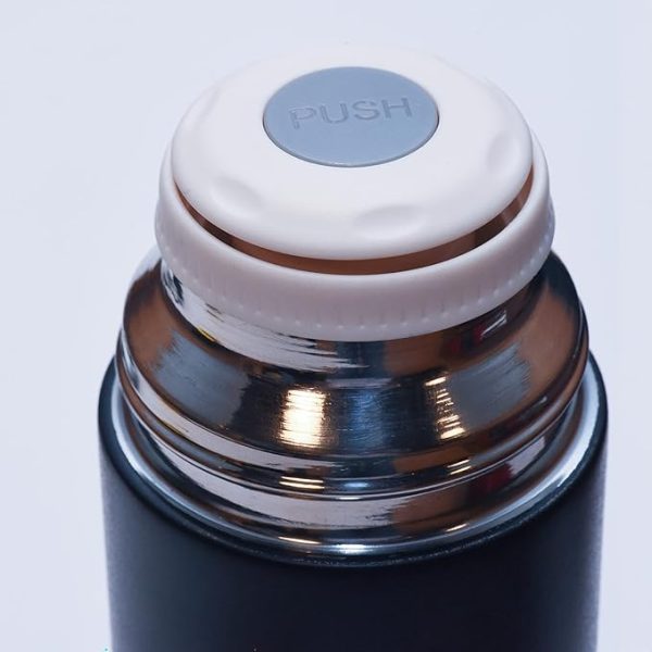 Stainless Steel Vacuum Flask Set with 3 Steel Cups Combo for Coffee Hot Drink and Cold | Water Flask Bottle | Travel Friendly | Latest Ideal Gift for Festive Season, Family Gifting Black in Colour) - Image 4
