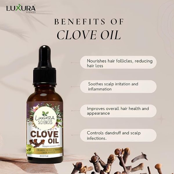 Luxura Sciences Essential oils for Hair | Skin | Nails | Aromatherapy (Clove, 15ml) - Image 6