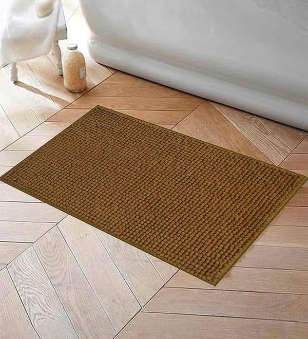 SWARG HOMES Popcorn Microfiber Anti-Skid Bathmat (Brown 37 X 57 cm).Water absobment Easy Clean Mats Must for Every Home Microfibre adds Super-Soft Feel / (Comfor) - Image 2