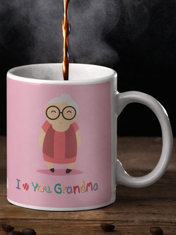 Indigifts I Love You Grandma Grandpa Coffee Mug Set of 2 | Printed Ceramic Coffee Mug 325 ml | 3 Layer Safe Packaging | MATERIAL: White Ceramic| High Quality Digital Printing| Premium Quality - Image 2