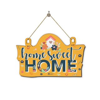 Indigifts Home Sweet Home Printed Wooden Home Entrance Decor 11.05x7 Inches - Home Decoration| Home Decor for Wall | Material: 4mm Medium Density Fiber made out of wooden residual glued under heat