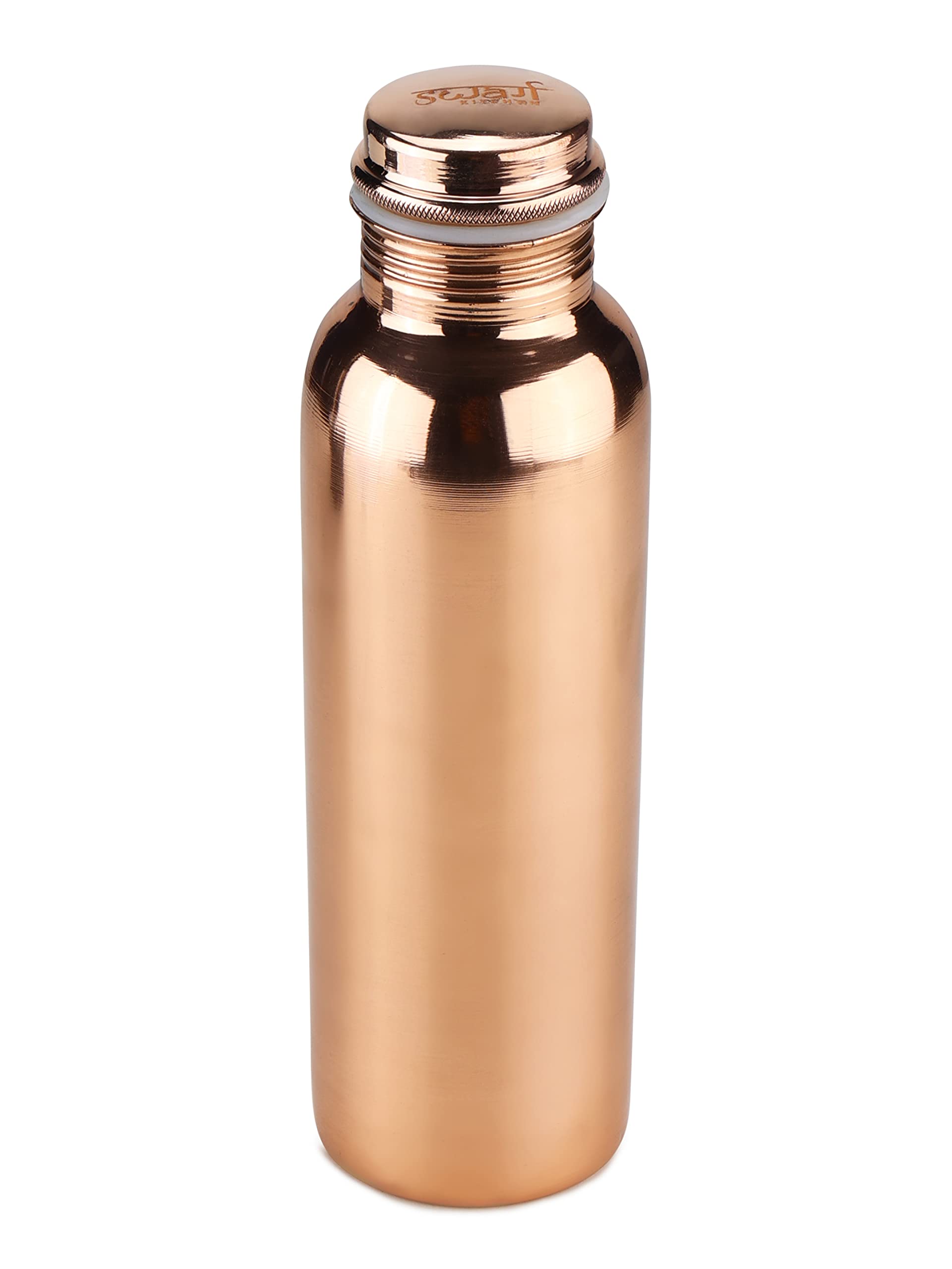 SWARG KITCHEN 950 ML Plain Textured Pure Copper Water Bottle - BPA Free Copper Drinkware - Image 3