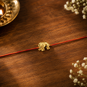 ACCESSHER Gold Plated Acrylic Kids Rakhi with Roli, Rice & Raksha Bandhan Greeting Card