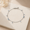 ACCESSHER Silver-Tone Beaded Anklet Set for Women & Girls | Crystal Accent Payal & Leg Chain (Pair)