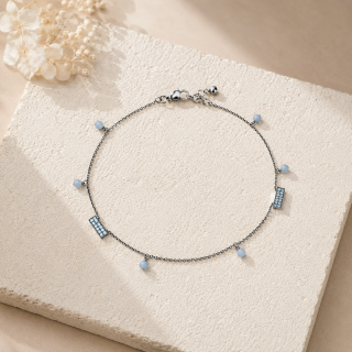 ACCESSHER Silver Plated Oxidised Payal Anklet Set - Leaf Design & Ghungroos for Women & Girls