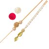 ACCESSHER Gold Plated Filigree Ball & Pearl Bhaiya Bhabhi Rakhi Set with Roli, Kumkum & Greeting Card