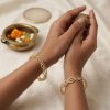 AccessHer Gold Plated Handcrafted Kada Bangle Set for Women | Traditional Designer Bangles | Elegant Ethnic & Festive Jewellery