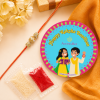 ACCESSHER Gold Plated Meenakari Pearl Rakhi - Gift Set with Roli, Kumkum & Greeting Card