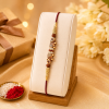 ACCESSHER Gold Plated Elephant Rakhi - Gift Set with Roli, Kumkum & Greeting Card