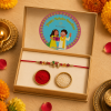 ACCESSHER Meenakari Elephant Design Rakhi - Gift Set with Roli, Kumkum & Greeting Card