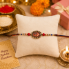 ACCESSHER Meenakari Peacock Design Rakhi - Gift Set with Roli, Kumkum & Greeting Card