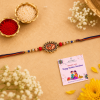 ACCESSHER Meenakari Peacock Design Rakhi - Gift Set with Roli, Kumkum & Greeting Card