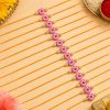 ACCESSHER Pink Enamel Kundan Rakhi with Rhinestone Detailing - Gift Set with Roli, Kumkum & Raksha Bandhan Greeting Card