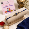ACCESSHER Mens Traditional Semi Precious Stones Studded Evill Eye Rakhi Beloved Brother & Gifting with Roli Kumkum Packets & Happy Rakshabandhan Card 5 ACCESSHER Evil Eye Rakhi with Semi-Precious Stone Detailing - Gift Set with Roli, Kumkum & Greeting Card