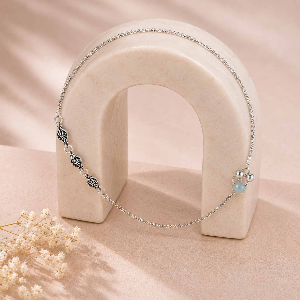 ACCESSHER Silver Plated Oxidised Leaf Design Anklet Set - Ghungroos for Women & Girls - Image 4