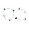 ACCESSHER Oxidised Silver-Tone Floral Anklet Set for Women & Girls | Rose Motif Payal & Leg Chain (Pair)