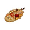 ACCESSHER Delicate Gold Beaded Rakhi - Gift Set with Roli, Kumkum & Greeting Card