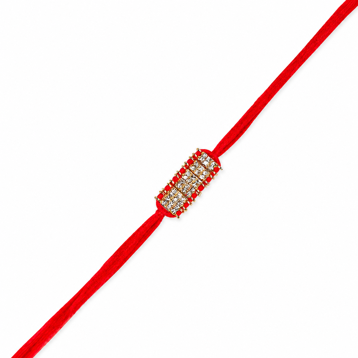 ACCESSHER Traditional Red Rhinestone Rakhi for Brother with Roli, Kumkum & Raksha Bandhan Card - Image 5