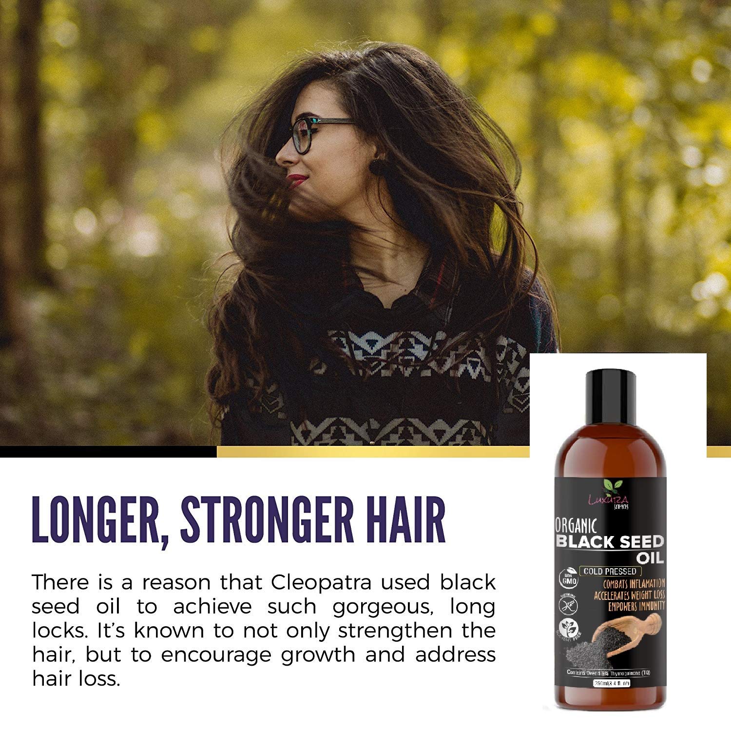 Luxura Sciences Black Seed Oil (Kalonji Oil) for Hair | Cold Pressed | 250ML | Nourishes, Strengthens & Enhances Shine | Lightweight & Suitable for All Hair Types - Image 5