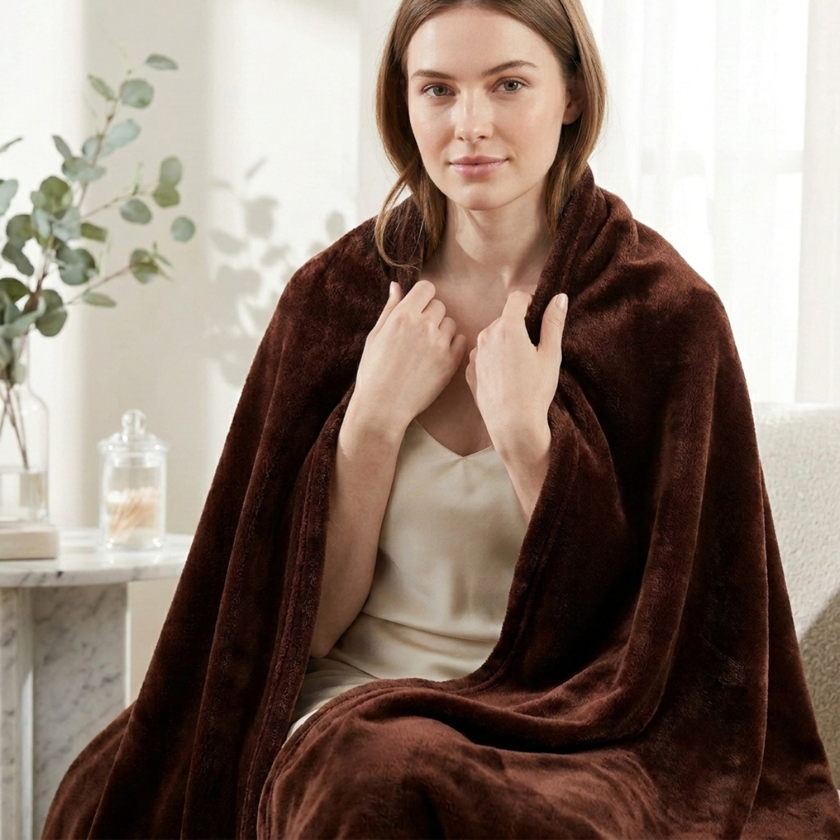SWARG HOMES Brown Polar Fleece Single Bed Blanket - Ultra Soft All Season AC Blanket (90×60 Inch, 800 GSM) - Image 6