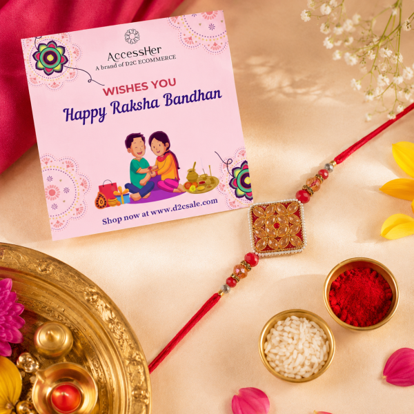 ChatGPT Image Jun 3, 2026, 01_38_26 PM ACCESSHER Statement Rakhi with Semi-Precious Stone Detailing - Gift Set with Roli, Kumkum & Greeting Card
