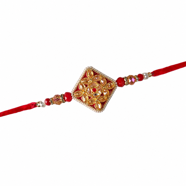 ChatGPT Image Jun 3, 2026, 01_39_29 PM ACCESSHER Statement Rakhi with Semi-Precious Stone Detailing - Gift Set with Roli, Kumkum & Greeting Card