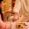 Accessher Druzy Stone & Pearl Rakhi - Gift Set with Metal Pooja Thali, Roli, Rice & Greeting Card