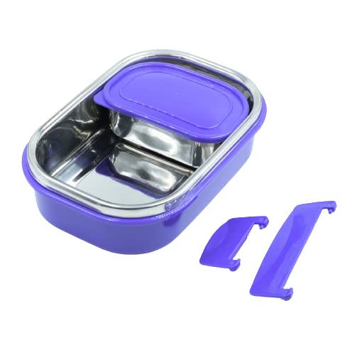 SWARG KITCHEN Purple Double Walled Insulated Lunch Box - BPA Free Food Grade Tiffin Set for Long-Lasting Heat Retention - Image 6