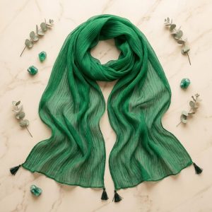 Drape N Don Ethnic Women's Plain Chiffon Dupatta | Solid Color Lightweight Chunni for Ethnic, Festive & Casual Wear | Green